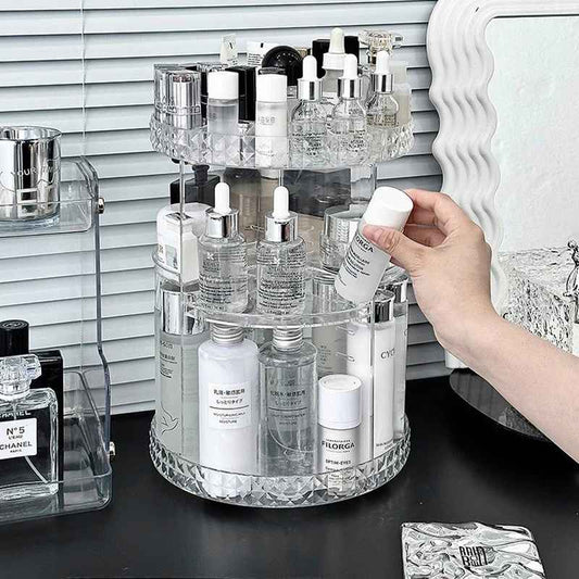 Boîte de rangement cosmétique rotative 360°