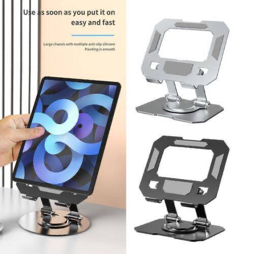Support de Tablette en Aluminium, Rotatif 360, pliable pour Téléphones, tablettes, iPad - Noir