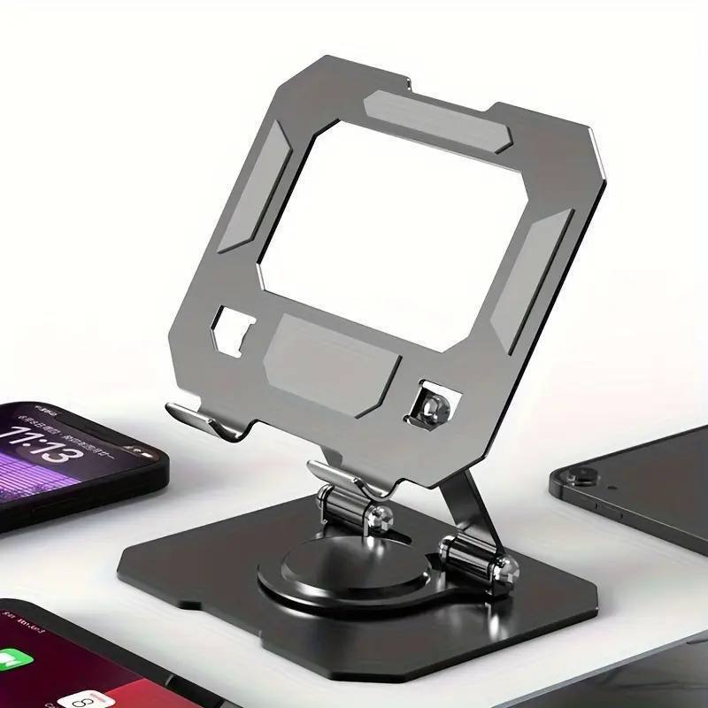 Support de Tablette en Aluminium, Rotatif 360, pliable pour Téléphones, tablettes, iPad - Noir