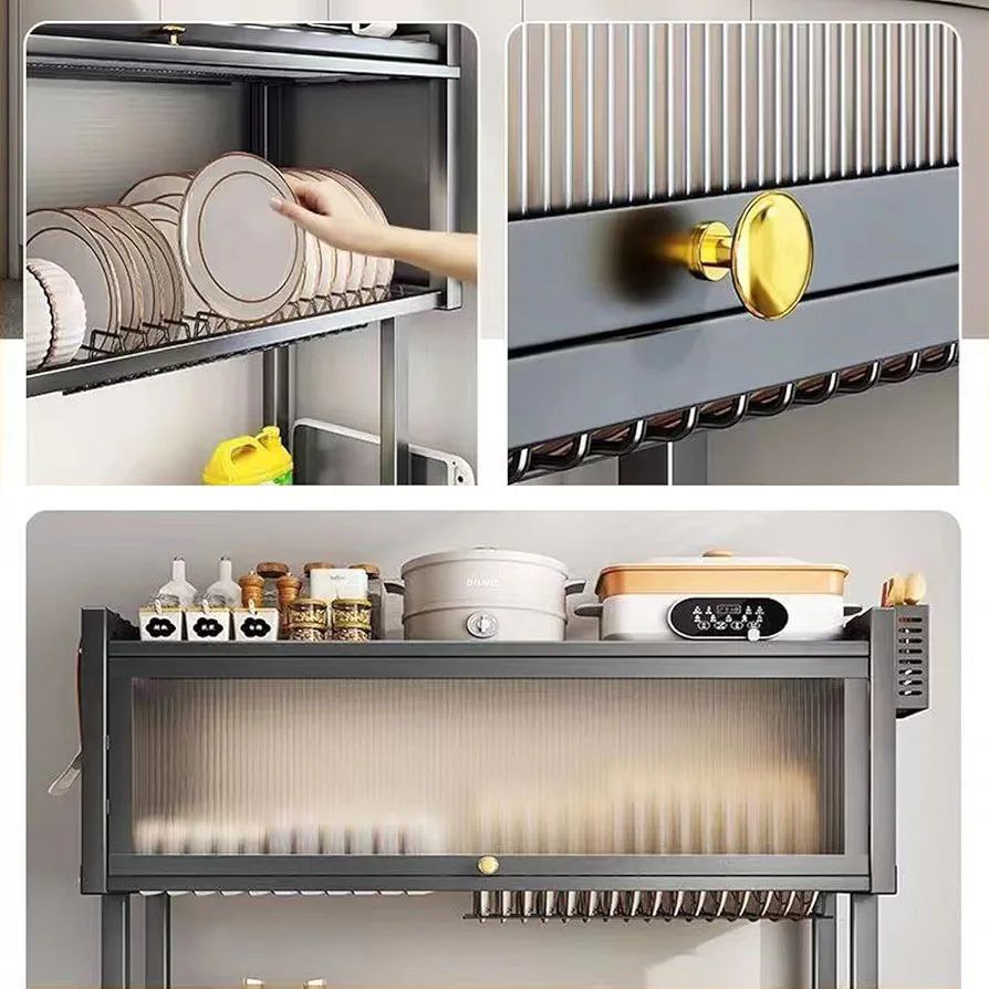 Égouttoir à Vaisselle à 2 Niveaux avec Couvercle