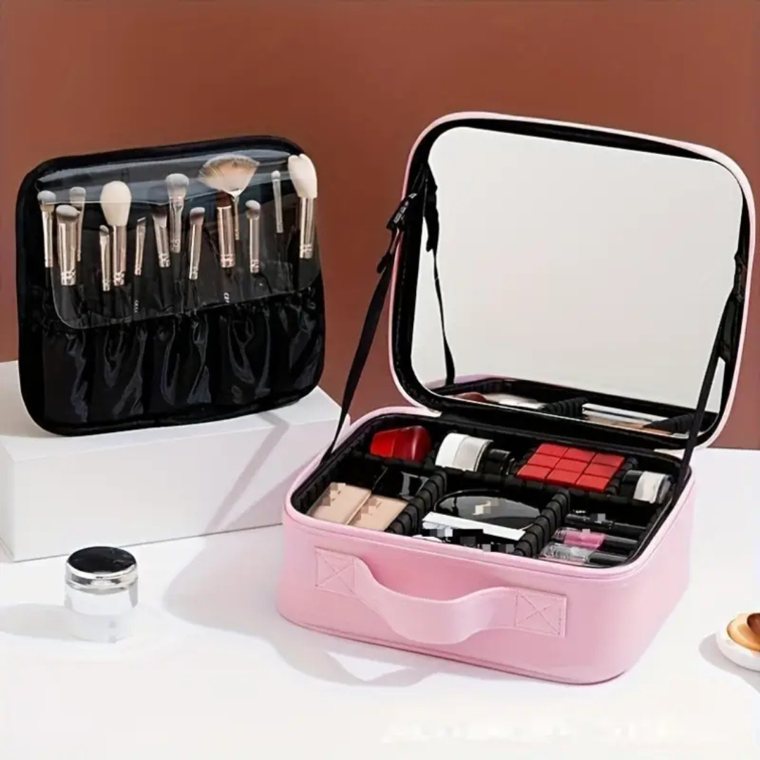 Trousse de Maquillage de Voyage avec Miroir LED