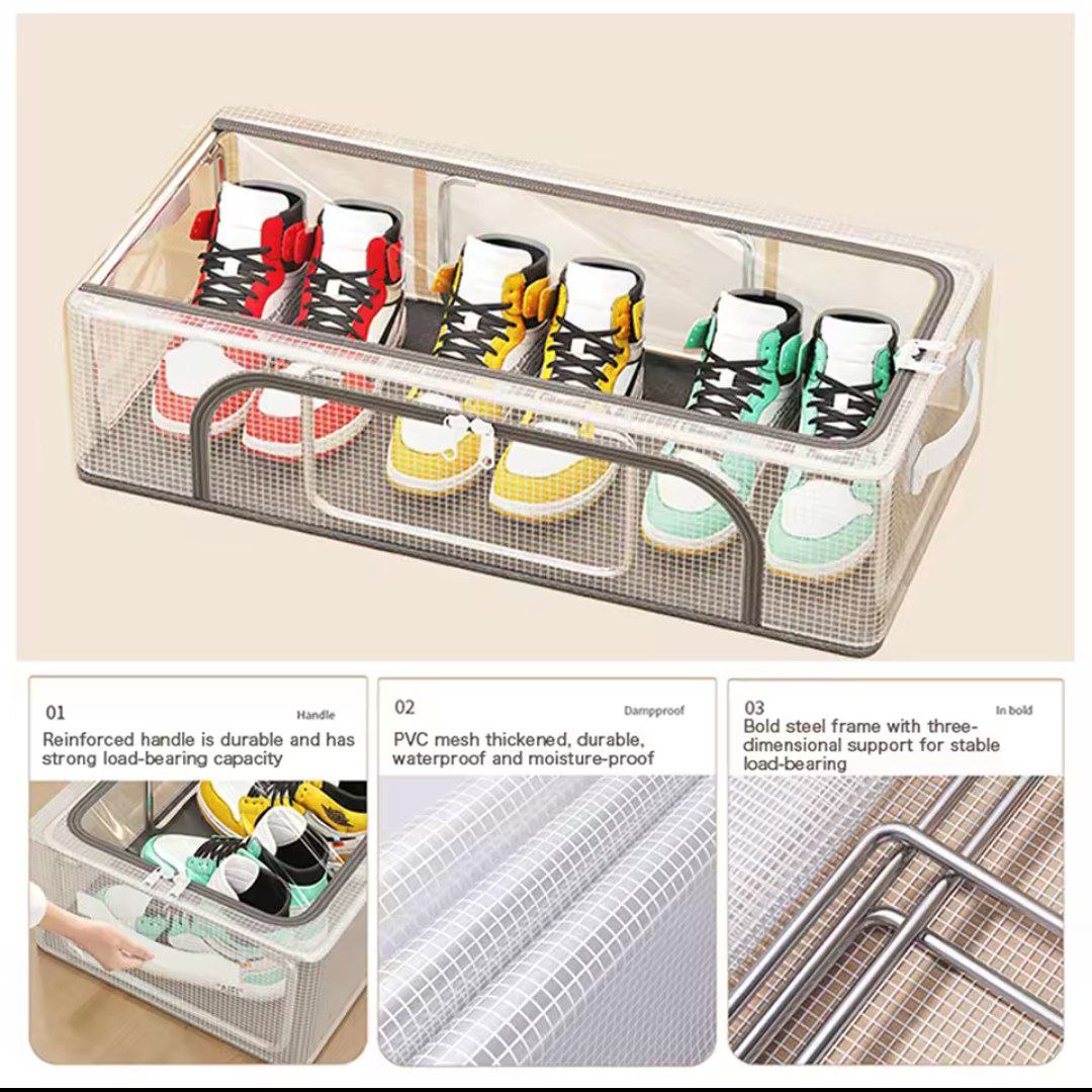 Boîte à Chaussures en Plastique Transparent, Épaissie, Empilable