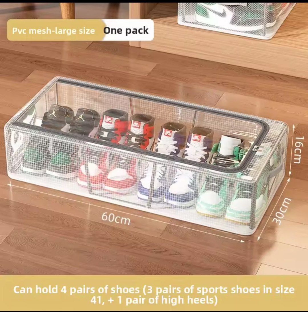 Boîte à Chaussures en Plastique Transparent, Épaissie, Empilable