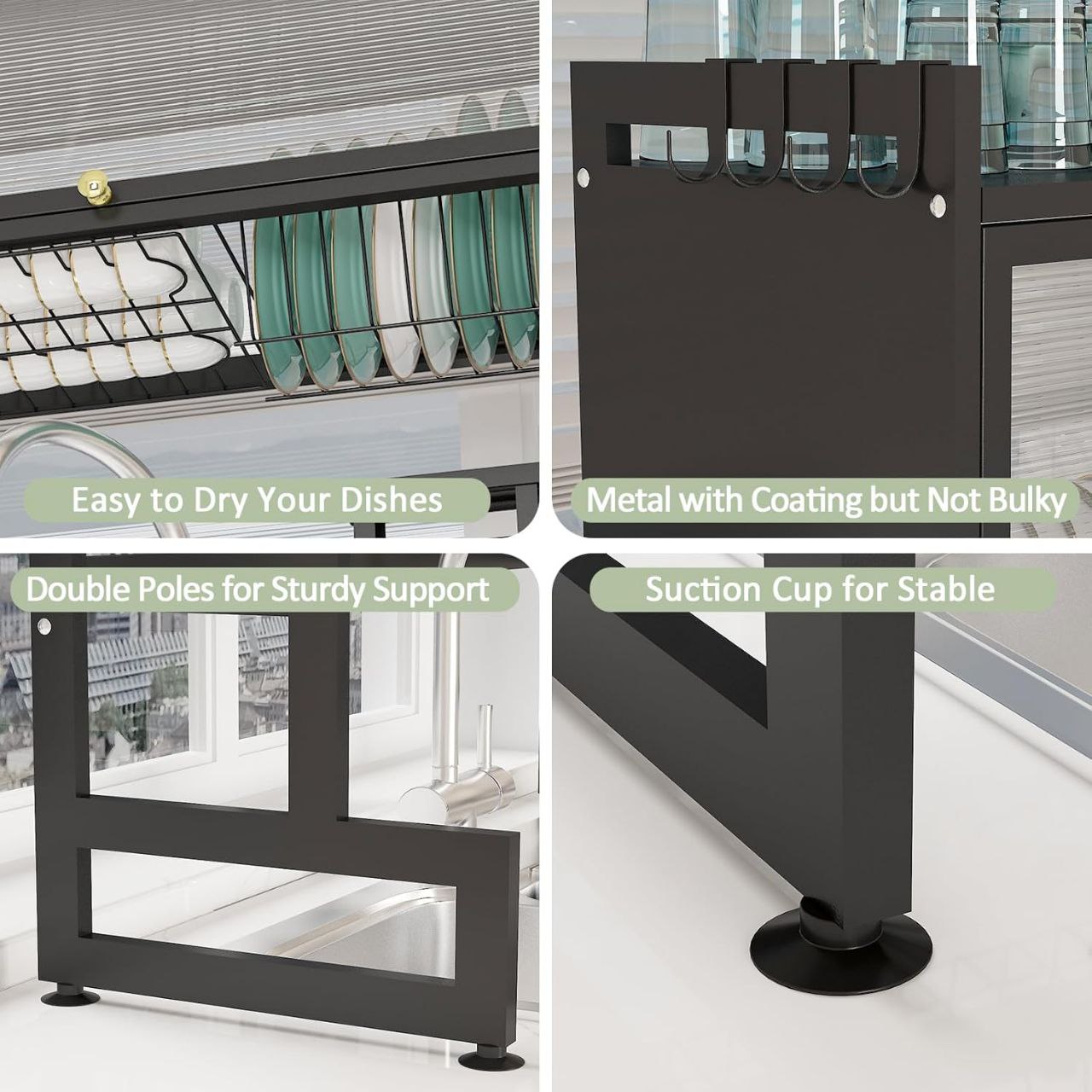 Égouttoir à Vaisselle à 2 Niveaux avec Couvercle