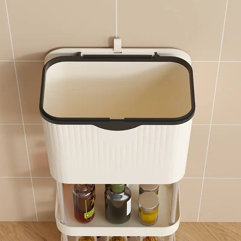 Poubelle de cuisine multicouche avec couvercle & roulettes